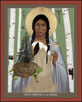 Wood Plaque - St. Kateri Tekakwitha of the Iroquois by R. Lentz