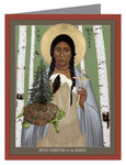 Custom Text Note Card - St. Kateri Tekakwitha of the Iroquois by R. Lentz