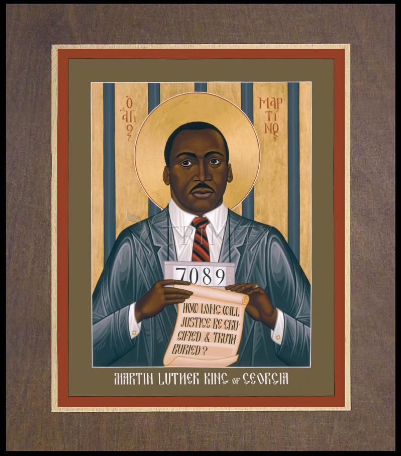 Martin Luther King of Georgia - Wood Plaque Premium by Br. Robert Lentz, OFM - Trinity Stores