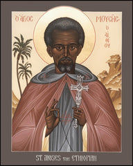 Wood Plaque - St. Moses the Ethiopian by R. Lentz