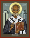 Wood Plaque - St. Nicholas of Myra by R. Lentz