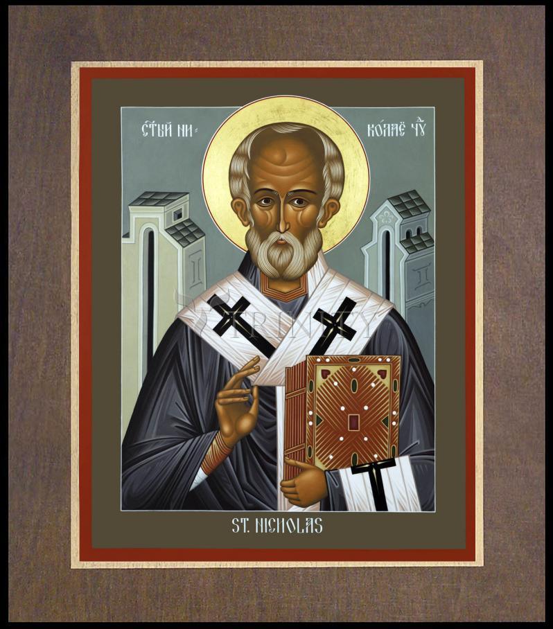 St. Nicholas of Myra - Wood Plaque Premium