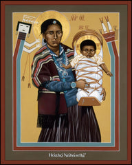 Wood Plaque - Navaho Madonna by R. Lentz