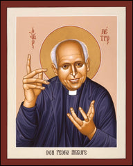 Wood Plaque - Pedro Arrupe, SJ by R. Lentz