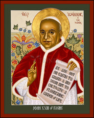 Wood Plaque - St. John XXIII by R. Lentz