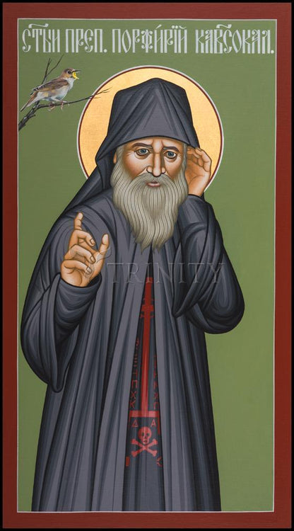 St. Porphyrios of Kavsokalyvia - Wood Plaque by Br. Robert Lentz, OFM - Trinity Stores