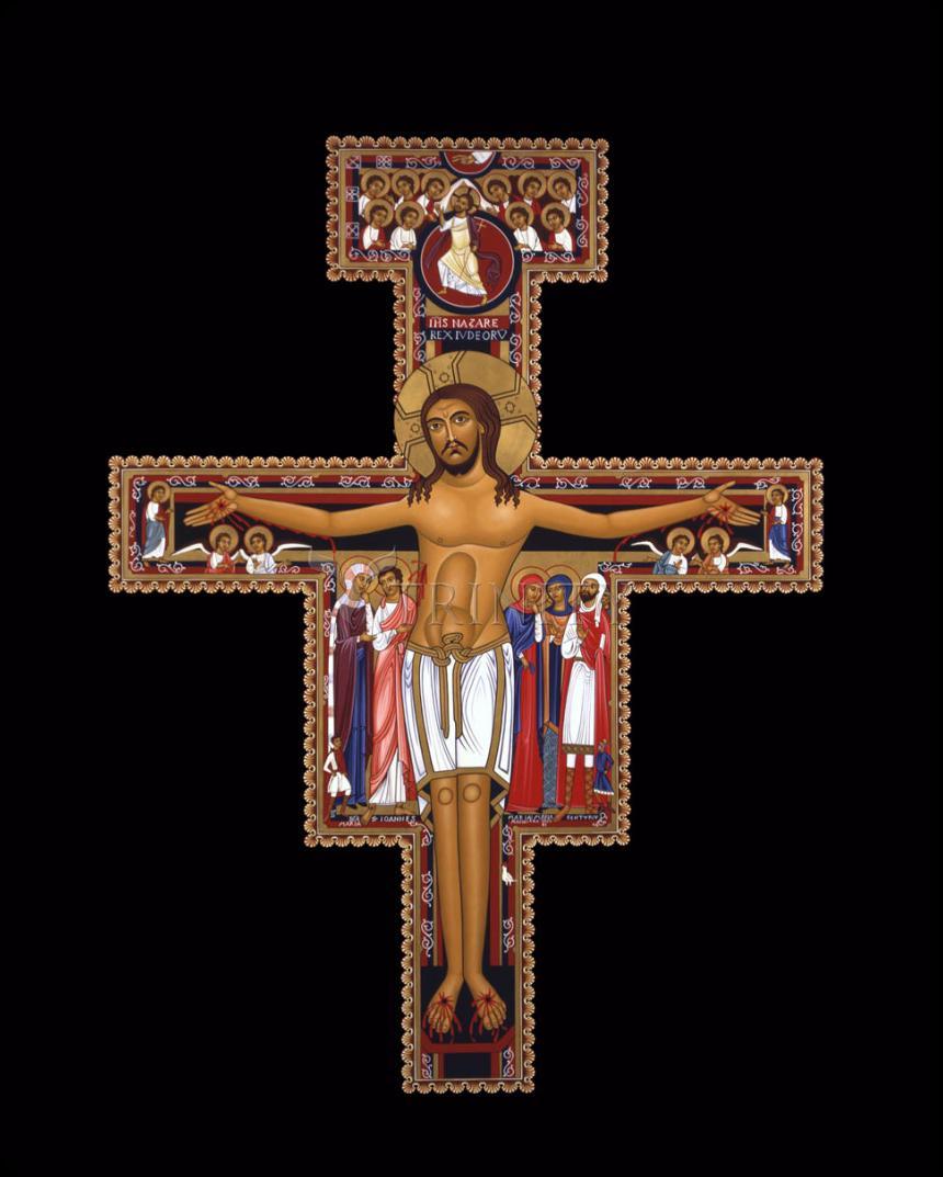 San Damiano Crucifix - Wood Plaque by Br. Robert Lentz, OFM - Trinity Stores