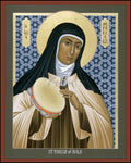 Wood Plaque - St. Teresa of Avila by R. Lentz