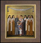 Wood Plaque Premium - Sts. Louis and Zélie Martin with St. Thérèse of Lisieux and Siblings by P. Orlando